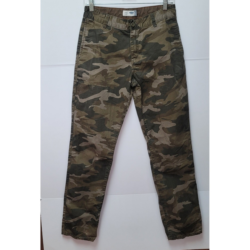 Old‎ Navy Kids Skinny Chino Olive Camo Pants Sz 18 Streetwear Casual School Wear